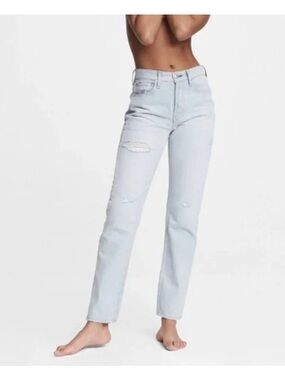 Rag & Bone Maya High Rise Slim Distressed Jeans Light Wash Size 26